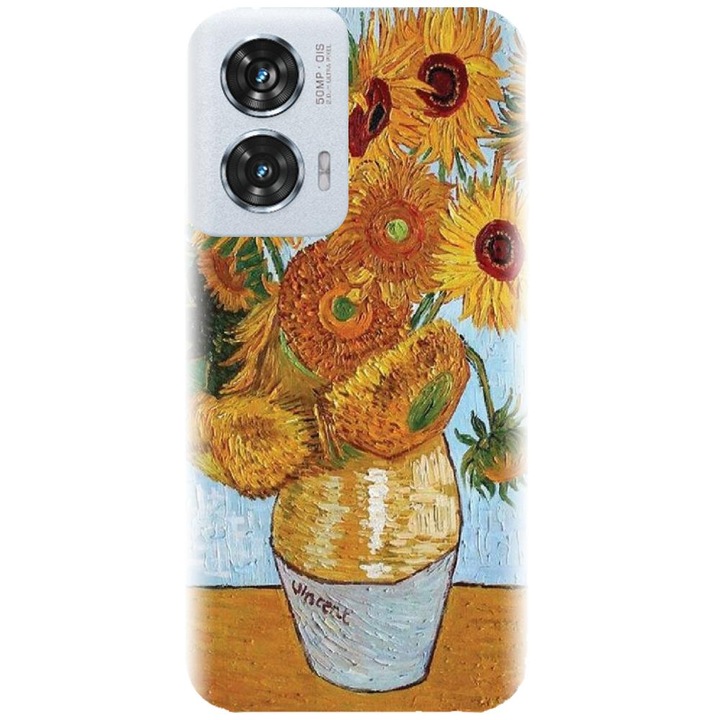 Husa din silicon compatibila cu Motorola Moto Edge 50 Fusion - model Sunflowers 2