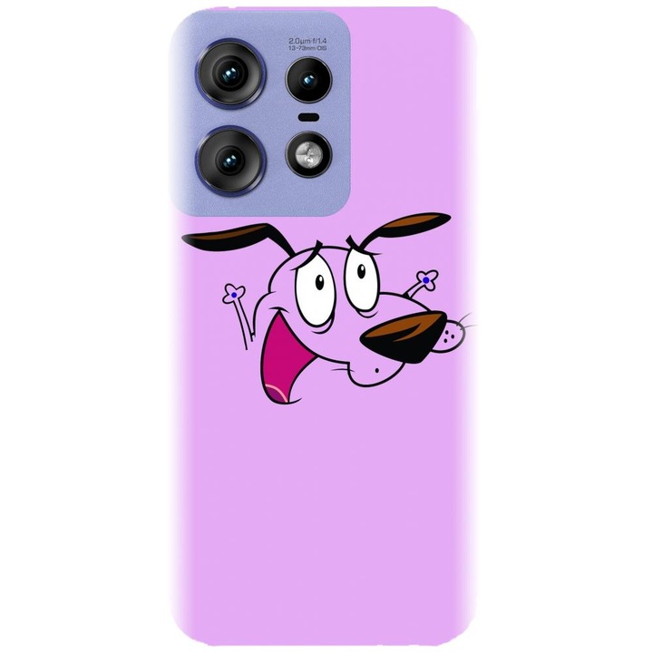 Силиконов кейс съвместим с Motorola Moto Edge 50 Pro - модел Courage The Cowardly Dog