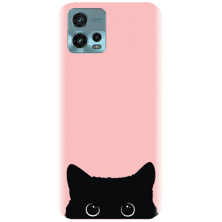 Husa din silicon compatibila cu Motorola Moto G72 - model Black Cat
