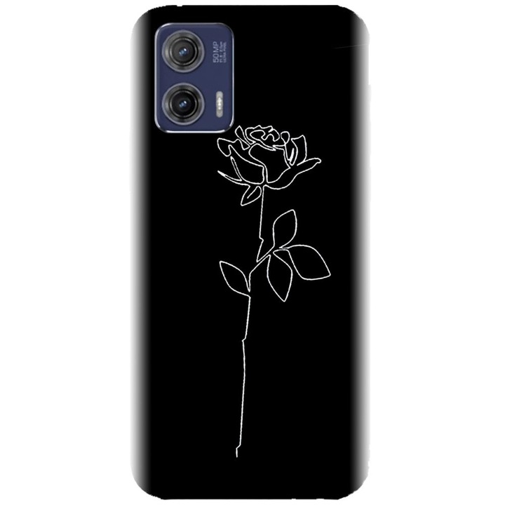 Husa din silicon compatibila cu Motorola Moto G73 - model Black Rose