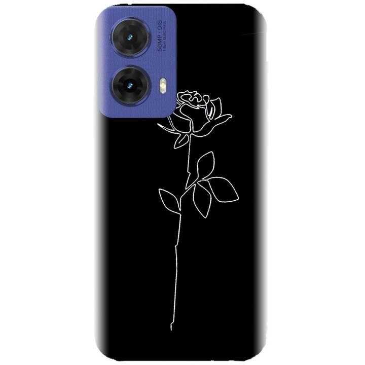Husa din silicon compatibila cu Motorola Moto G85 - model Black Rose