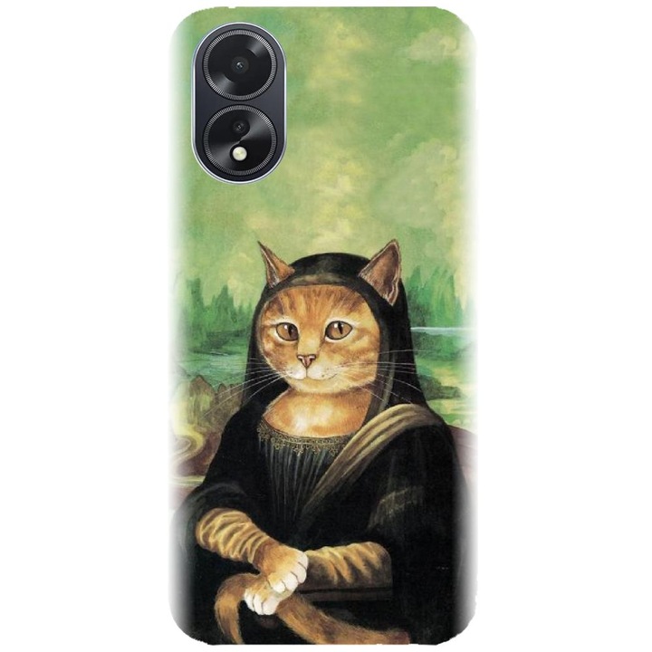 Husa din silicon compatibila cu Oppo A18 - model Meowna Lisa