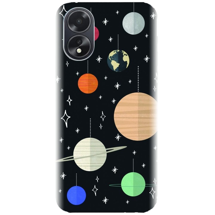 Husa din silicon compatibila cu Oppo A18 - model Planete