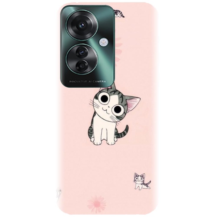 Силиконов кейс съвместим с Oppo Reno 11F 5g (global) - модел Cute cat