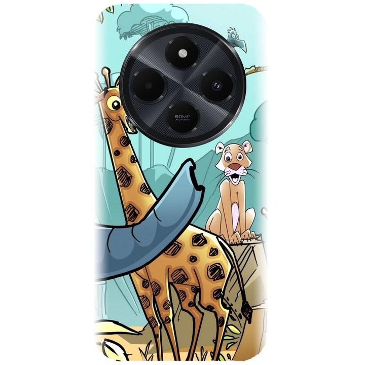 Szilikon telefontok, kompatibilis Xiaomi Redmi 14c 4g, Dzsungel állatos modell