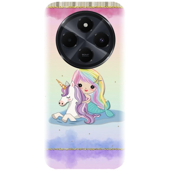 Szilikon tok, amely kompatibilis a Xiaomi Redmi 14c 4g-vel - Sirena és unikornis modell