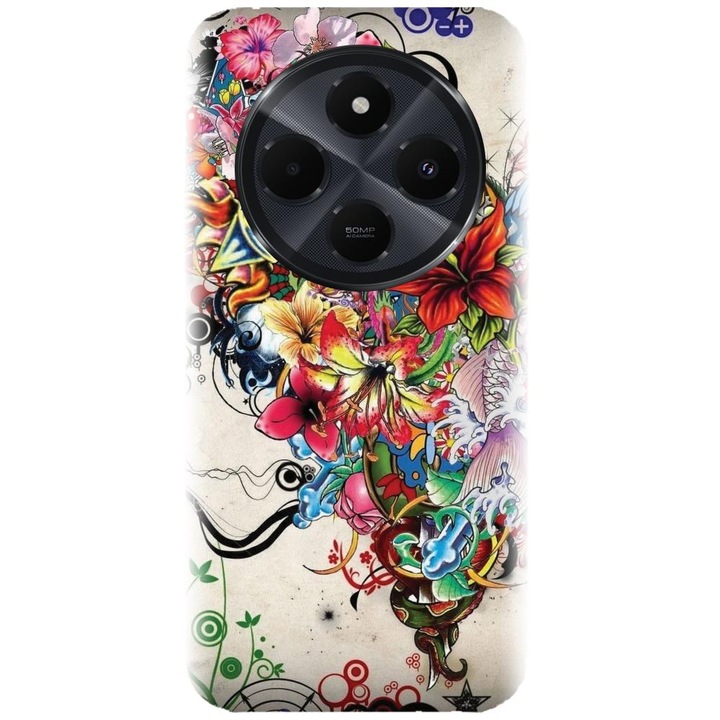 Xiaomi Redmi 14c 4g - Abstract Flowers modellel kompatibilis szilikon tok