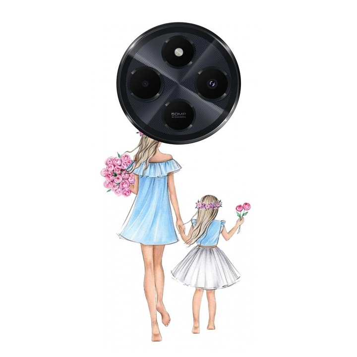 Xiaomi Redmi 14c 4g-vel kompatibilis szilikon borítás - Anya és lánya modell