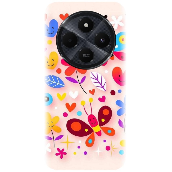 Szilikon tok kompatibilis a Xiaomi Redmi 14c 4g modellel - Butterfly 002