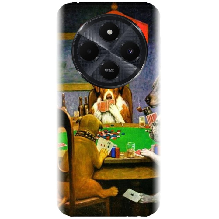 Szilikon tok, amely kompatibilis a Xiaomi Redmi 14c 4g - Dogs Playing Poker modellel