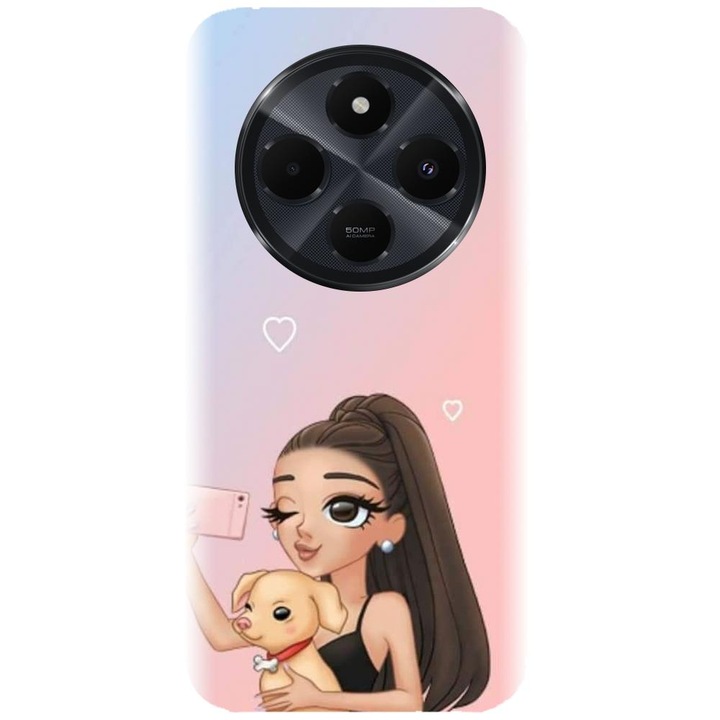 Szilikon tok, amely kompatibilis a Xiaomi Redmi 14c 4g telefonnal - Selfie With Sweet Dog modell