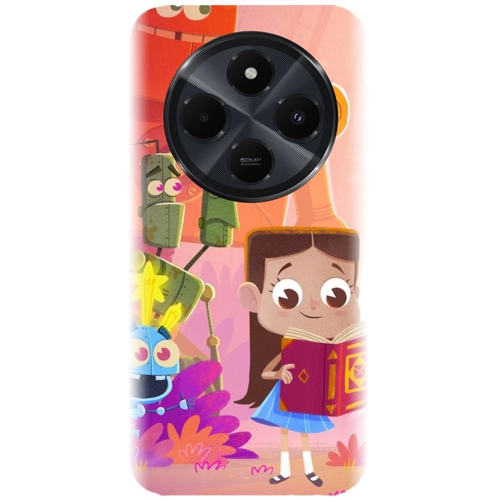 Szilikon tok kompatibilis a Xiaomi Redmi 14c 4g - Robots illusztrációs modellel