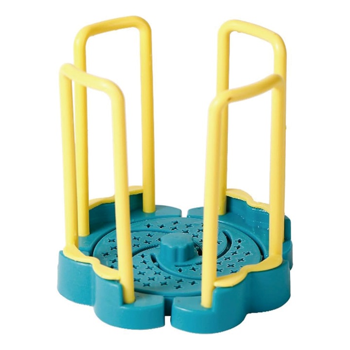 Kihúzható tartó edényszárításhoz, állítható, műanyag, sárga/kék, 14x15x15cm