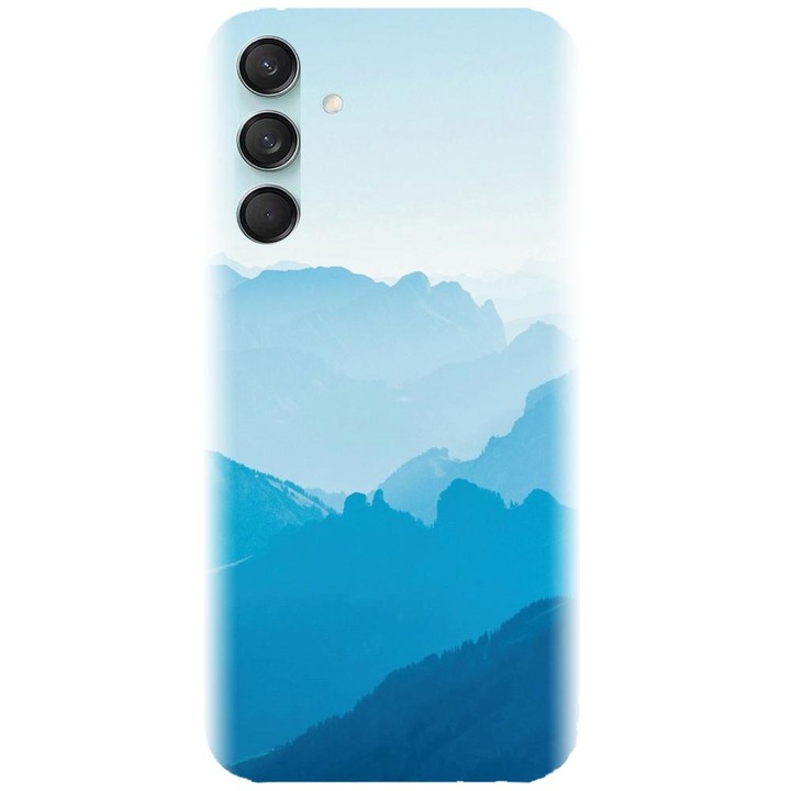 Силиконов кейс, съвместим с Samsung Galaxy M55 5g - модел Blue Mountain Crests