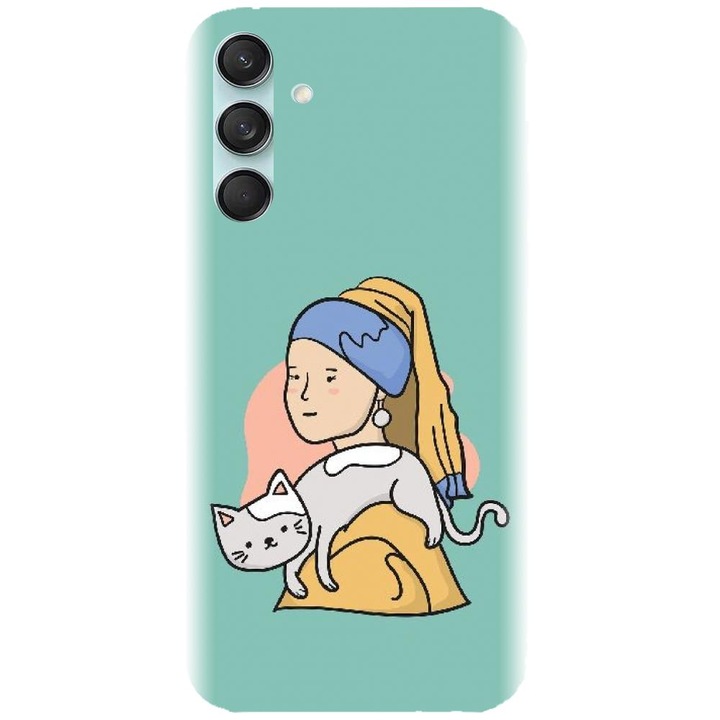 Силиконов кейс, съвместим с модел Samsung Galaxy M55 5g - Girl With A Pearl Earring