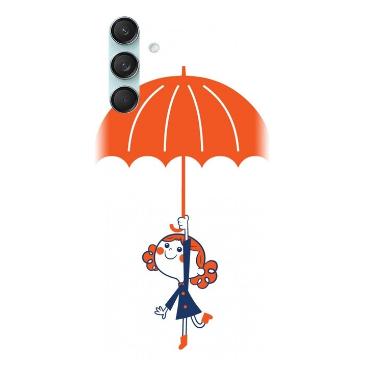 Husa din silicon compatibila cu Samsung Galaxy M55 5g - model Girl and Umbrella