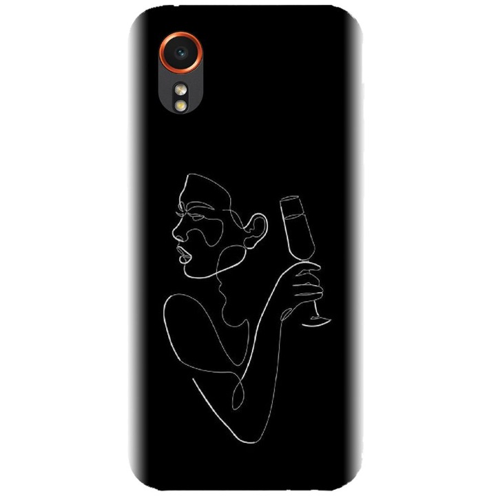 Husa din silicon compatibila cu Samsung Xcover 7 - model Line Art Champagne