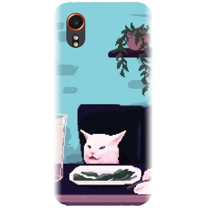 Husa din silicon compatibila cu Samsung Xcover 7 - model Pixel Art Cat Meme