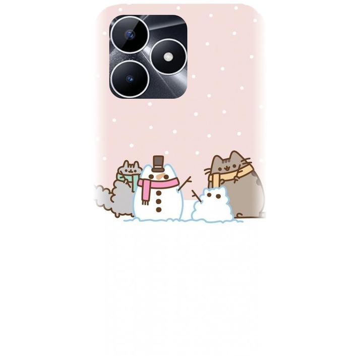 Силиконов капак, съвместим с модел Realme Note 50 - Cat And Snowman