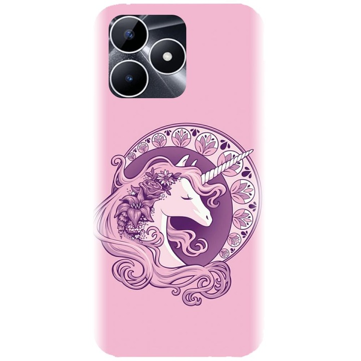 Силиконов капак, съвместим с Realme Note 50 - модел Purple Unicorn