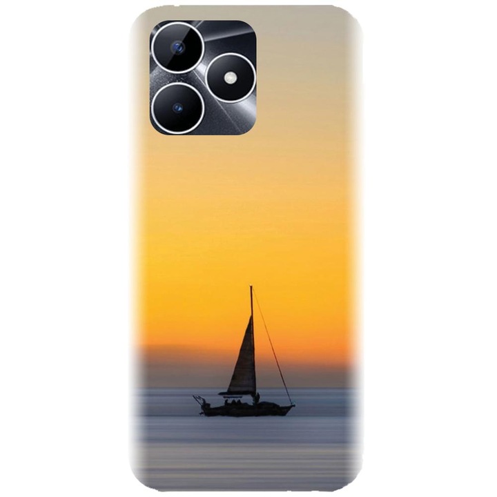 Силиконов калъф, съвместим с модел Realme Note 50 - Wind Sail Boat Ocean Sunset