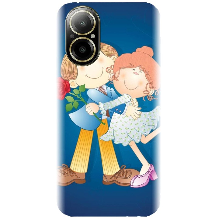 Силиконов кейс съвместим с Realme C67 4g - Модел влюбена двойка