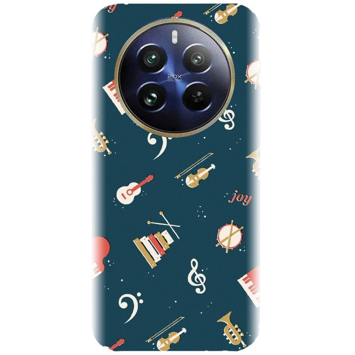 Husa din silicon compatibila cu Realme 12 Pro / 12 Pro Plus - model Muzica