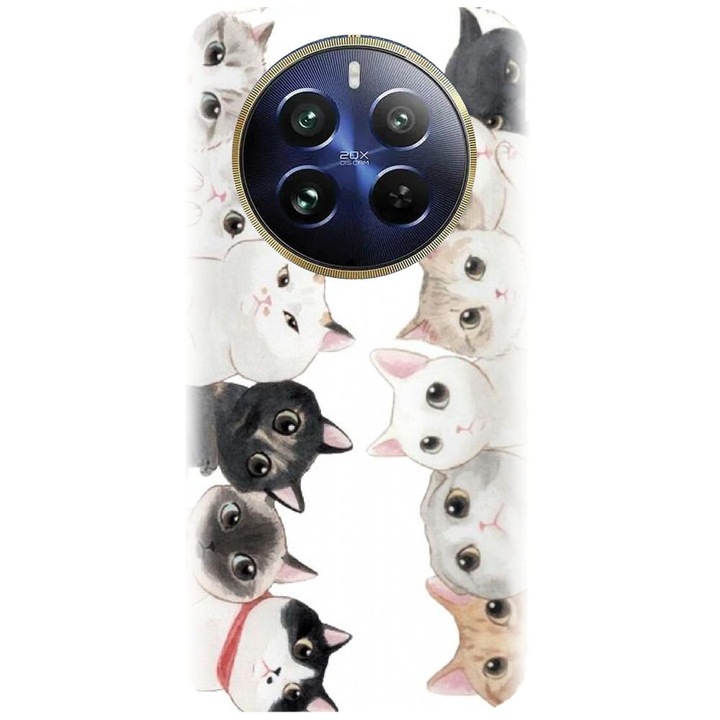 Husa din silicon compatibila cu Realme 12 Pro / 12 Pro Plus - model Cat Party