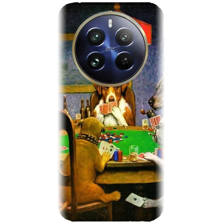 Husa din silicon compatibila cu Realme 12 Pro / 12 Pro Plus - model Dogs Playing Poker