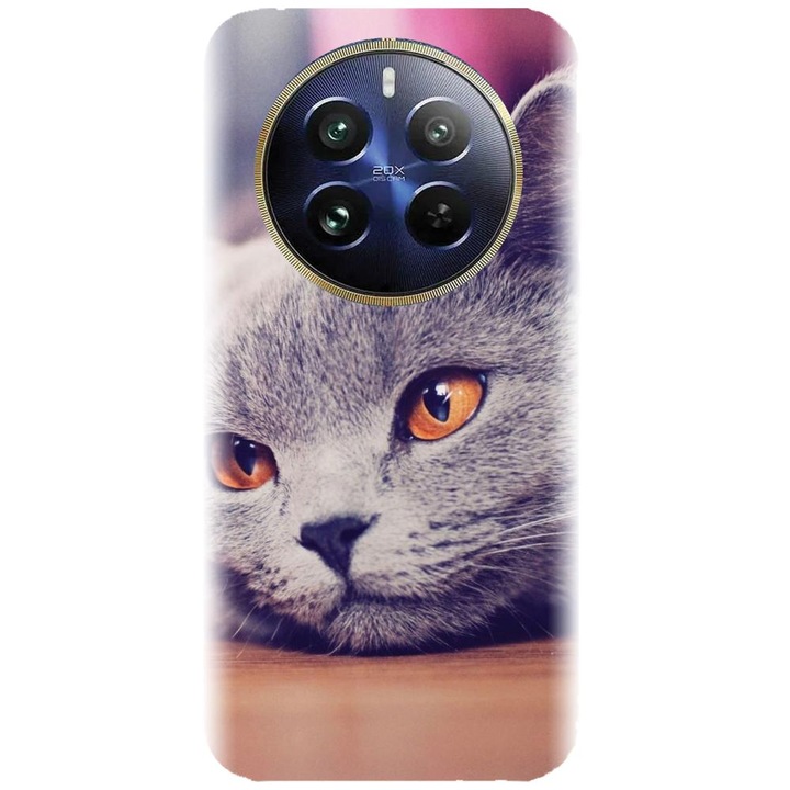 Husa din silicon compatibila cu Realme 12 Pro / 12 Pro Plus - model British Shorthair Cat