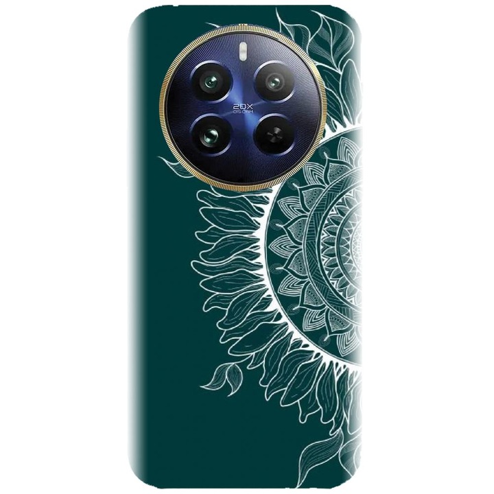 Husa din silicon compatibila cu Realme 12 Pro / 12 Pro Plus - model Green Mandala