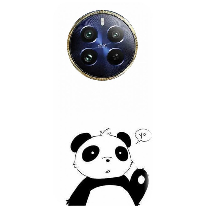 Husa din silicon compatibila cu Realme 12 Pro / 12 Pro Plus - model Panda Cellphone