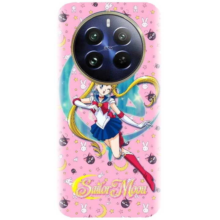 Husa din silicon compatibila cu Realme 12 Pro / 12 Pro Plus - model Sailor Moon