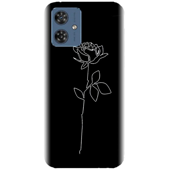 Husa din silicon compatibila cu Motorola Moto G54 5g Power Edition - model Black Rose