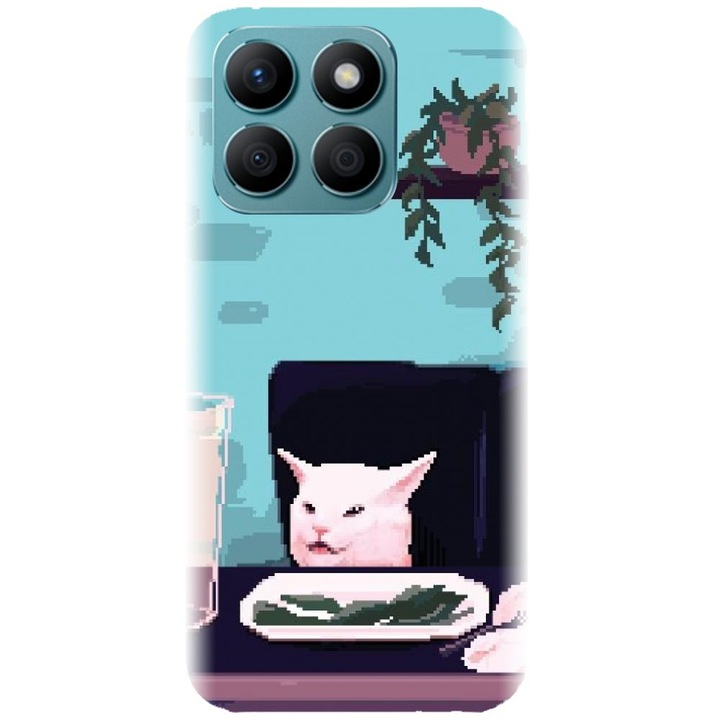 Honor X8b - Pixel Art Cat Meme modellel kompatibilis szilikon tok
