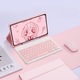 Калъф за клавиатура, съвместим с iPad pro2018/ pro2020/ pro2021/ pro2022/ air4/ air5 / air11 10.9"/ 11", Chigoods, Включва мишка, Безжична връзка, Bluetooth, Розов