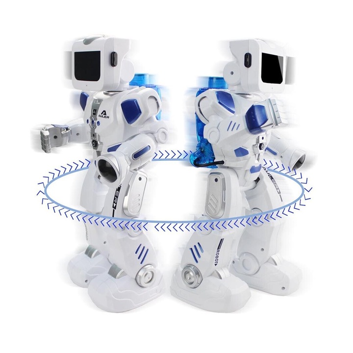 Intelligens robot gyerekeknek, Idegen víz által hajtott, Távirányítóval, Arckifejezés, Hangok és fények, Mozgatható ízületek