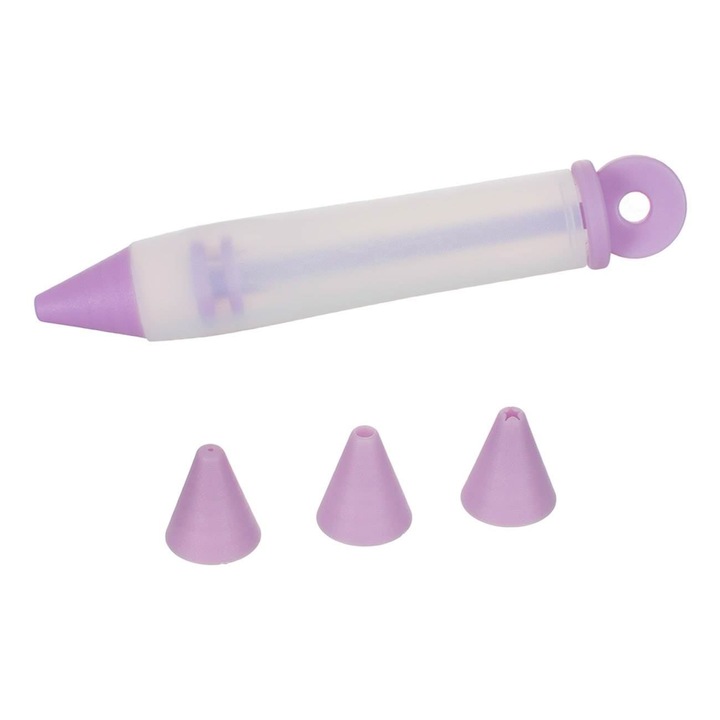 Pos cofetarie tip pix pentru decorarea torturilor cu 4 varfuri diferite din silicon Antbro®, 15 cm