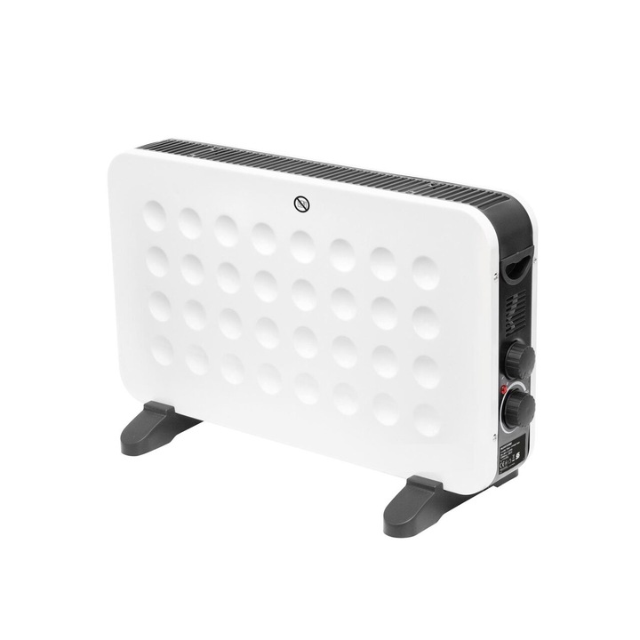 Convector turbo de podea, 2 trepte de incalzire 1250 W / 2000 W, dimensiune 62.5 x 39 x 26 cm, Termostat