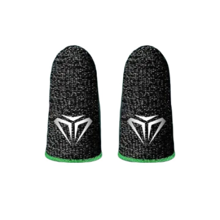 2 db professzionális játék ujjbegy védőből álló készlet, Spider modell, Superfine Silver Fiber, azonnali válasz, telefonhoz/táblagéphez, izzadásgátló, Pubg Fortnite Call of duty, zöld