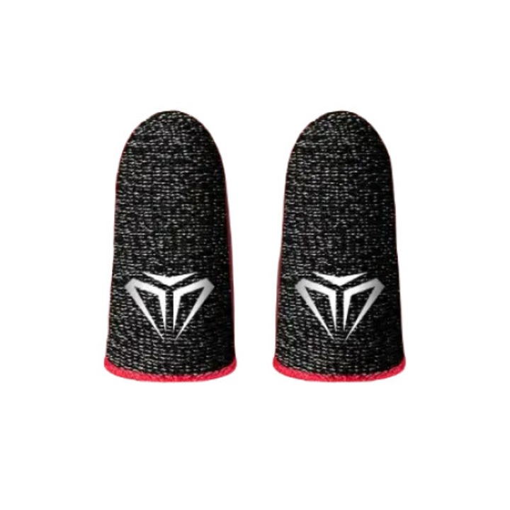 2 db professzionális játék ujjvédőbőé álló készlet, Spider modell, Superfine Silver Fiber, azonnali válasz, telefonhoz/táblagéphez, izzadásgátló, Pubg Fortnite Call of duty, piros
