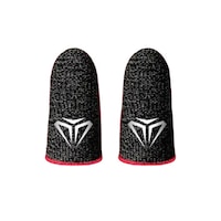 Set 2 x Degetare gaming profesionale, model Spider, Fibra Silver Superfina, raspuns instant, pentru telefon / tableta, antitranspiratie, Pubg Fortnite Call of duty, Rosu