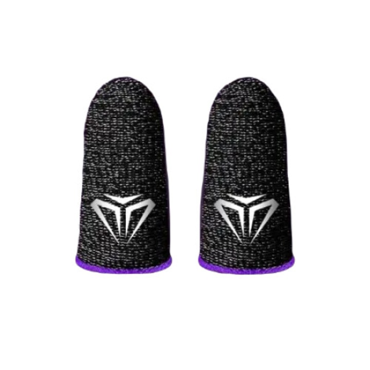 2 db professzionális játék ujjbegyből álló készlet, Spider modell, Superfine Silver Fiber, azonnali válasz, telefonhoz/táblagéphez, izzadásgátló, Pubg Fortnite Call of duty, Lila