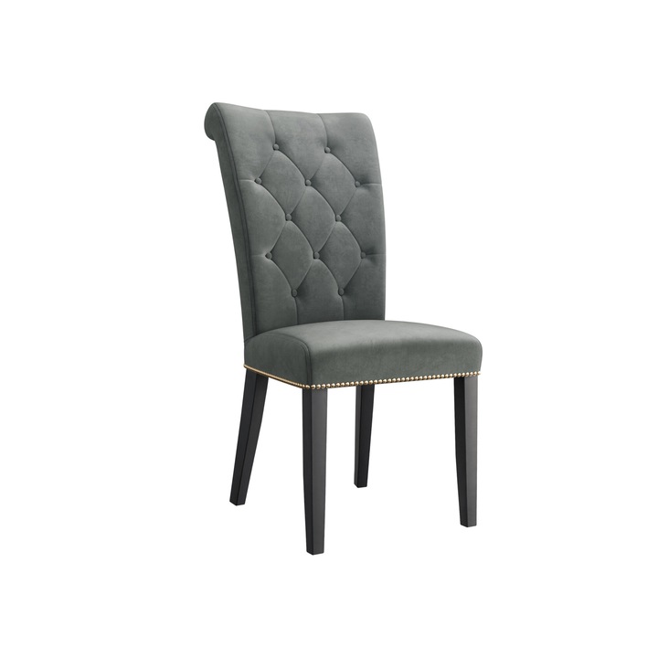 Scaun Piewik + ciocanitor, MIRJAN24, negru + gri, 47x103x68 cm