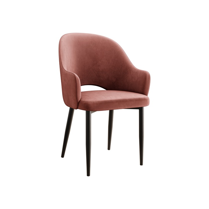 Scaun Dazja, MIRJAN24, negru + roz, 56x87x60 cm