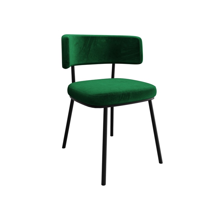 Scaun Serossa, MIRJAN24, negru + verde, 58x75x57 cm