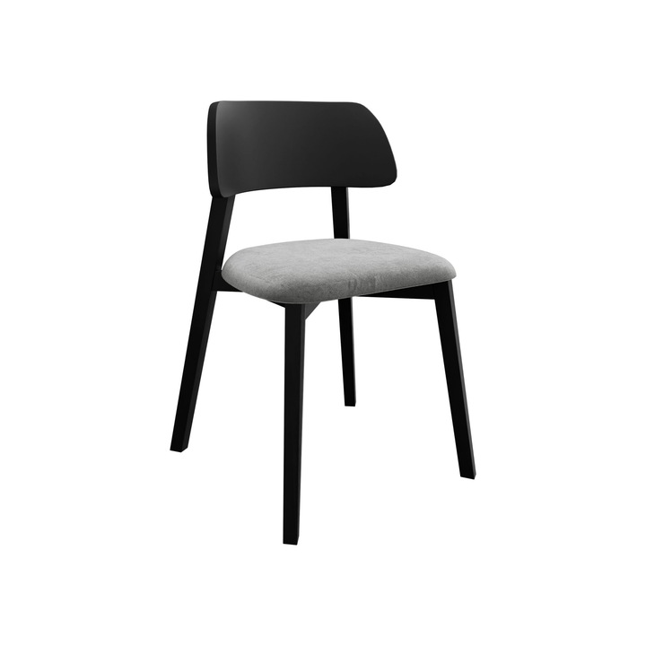 Scaun Azunax, MIRJAN24, negru + gri deschis, 47x80x50 cm