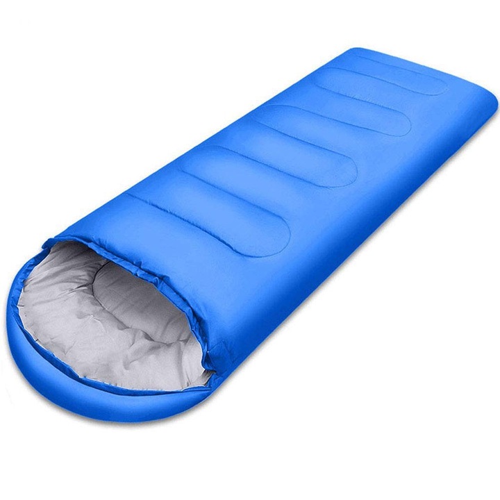 Sac de dormit Koalad, 3 sezoane, 180+30x75cm, impermeabil, albastru