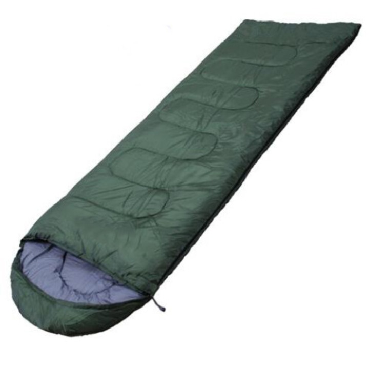 Sac de dormit Koalad, dreptunghiular, pentru 3 sezoane, verde, 180x75cm