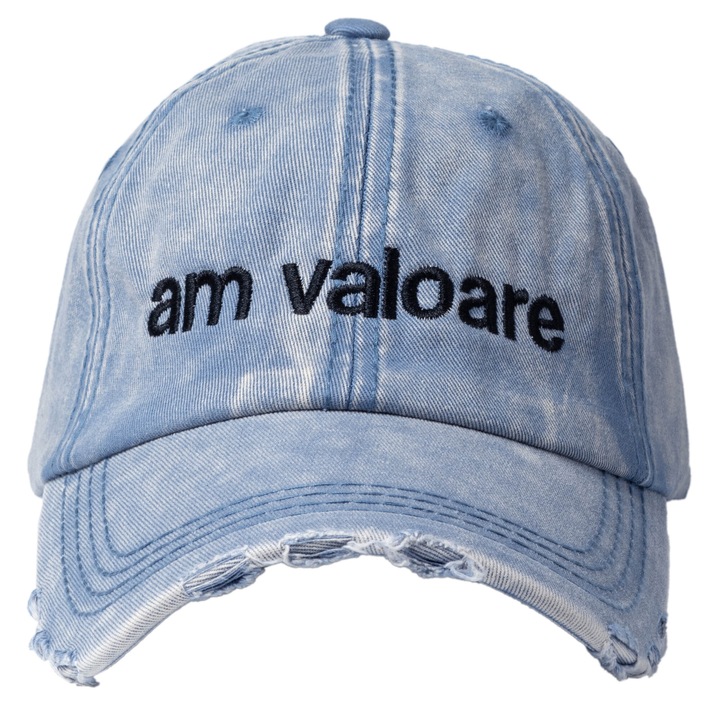 Sapca vintage, ajustabila, Am valoare, Bleu